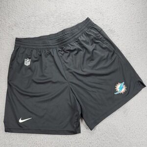 Miami Dolphins Shorts Mens XL Gray NFL Football Nike Dri Fit Pockets Logo